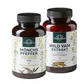 2er-Sparset: Mönchspfeffer Extrakt - 10 mg pro Tagesdosis (1 Kapsel) - hochdosiert - 180 Kapseln - UND Wild Yam Extrakt - 880 mg pro Tagesdosis (2 Kapseln) - mit 20 % Diosgenin - 180 Kapseln - von Unimedica