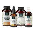 Set: Vitamin C - gepuffert und mit Zink UND Vitamin D3 / K2 MK7 All-trans - K2VITAL® UND Bio Grapefruitkernextrakt UND Quercetin - von Unimedica